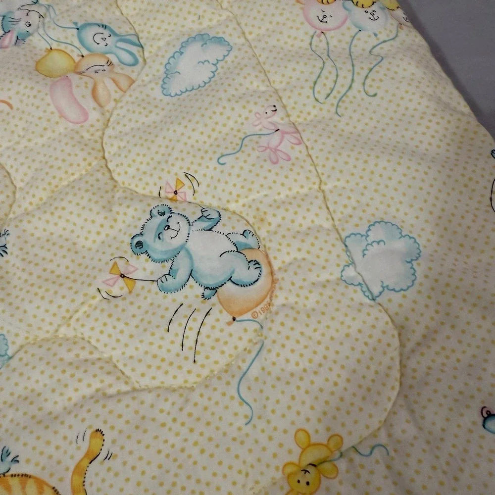 Vintage Dundee Baby‎ Comforter Quilt Blanket Sleeping Sack Yellow Bear Bunny Zip